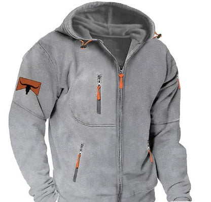 Men's Full-Zip Hoodie Cotton Casual Black - Vonnera