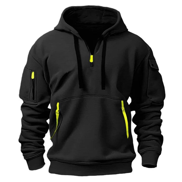 Men's Half-Zip Hoodie Adjustable Zipper Casual - Vonnera