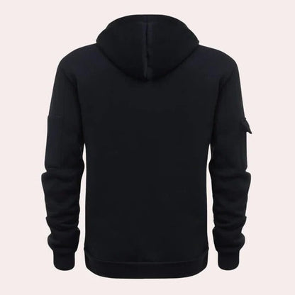 Comfort Fit Men's Pullover Hoodie with Adjustable Drawstring Hood and Front Pocket