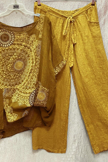 Women's Mandala Print And Pants Set - Vonnera