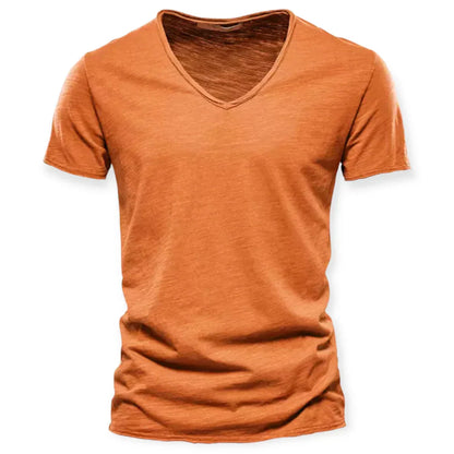 Men's V-Neck T-Shirt Cotton Casual