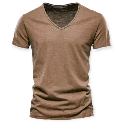 Men's V-Neck T-Shirt Cotton Casual