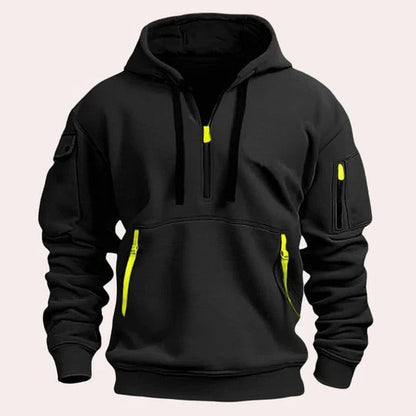 Comfort Fit Men's Pullover Hoodie with Adjustable Drawstring Hood and Front Pocket