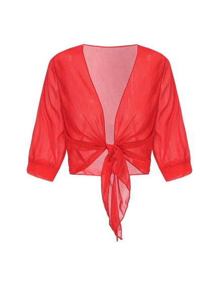 Women's Sheer Blouse 3/4 Sleeve