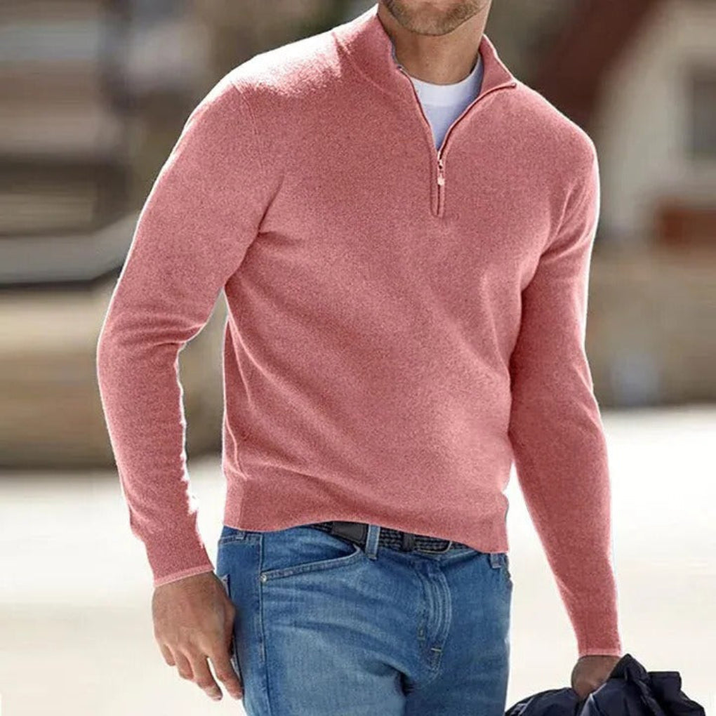 Men's Wool Zip Sweater - Vonnera