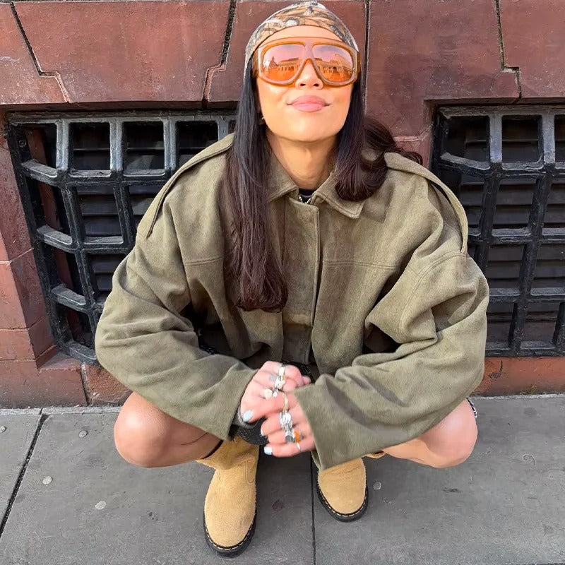 Premium Women's Suede Jacket: Stylish, Versatile, Comfortable, Timeless Fashion Outerwear