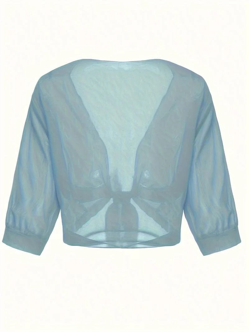 Women's Sheer Blouse 3/4 Sleeve