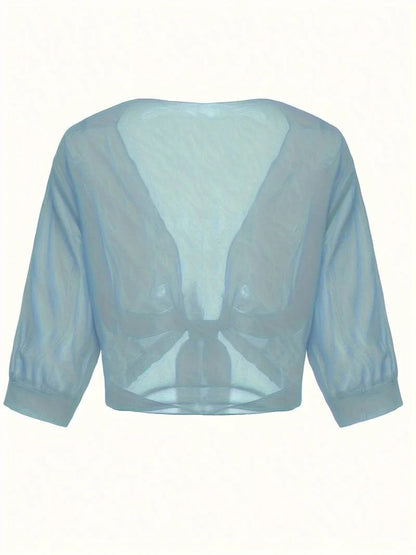 Women's Sheer Blouse 3/4 Sleeve