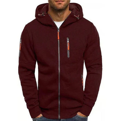 Cozy Men's Hooded Long-Sleeve Pullover: Relaxed Fit, Drawstring, Solid Colors