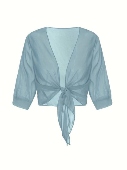 Women's Sheer Blouse 3/4 Sleeve