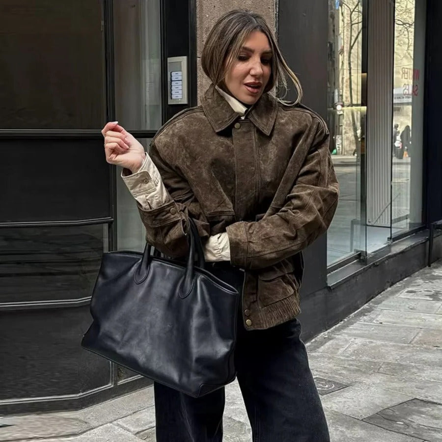Premium Women's Suede Jacket: Stylish, Versatile, Comfortable, Timeless Fashion Outerwear