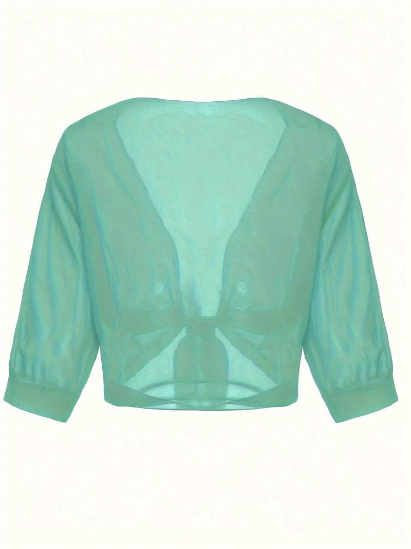 Women's Sheer Blouse 3/4 Sleeve