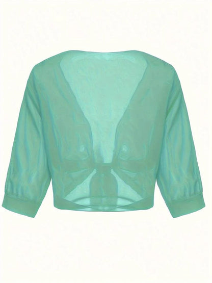 Women's Sheer Blouse 3/4 Sleeve