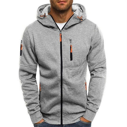 Cozy Men's Hooded Long-Sleeve Pullover: Relaxed Fit, Drawstring, Solid Colors