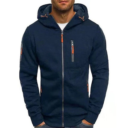Cozy Men's Hooded Long-Sleeve Pullover: Relaxed Fit, Drawstring, Solid Colors