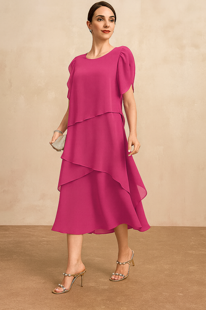 Women's Midi Tiered Skirt Dress - Vonnera