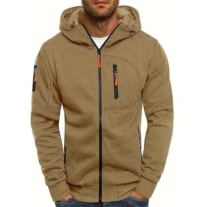 Cozy Men's Hooded Long-Sleeve Pullover: Relaxed Fit, Drawstring, Solid Colors
