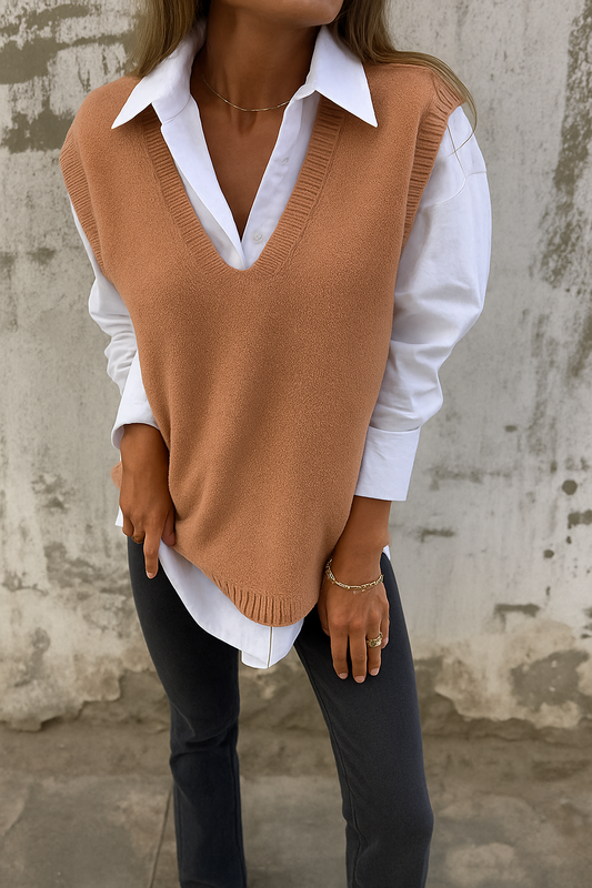 Women's V-Neck Sleeveless Knit Sweater - Vonnera