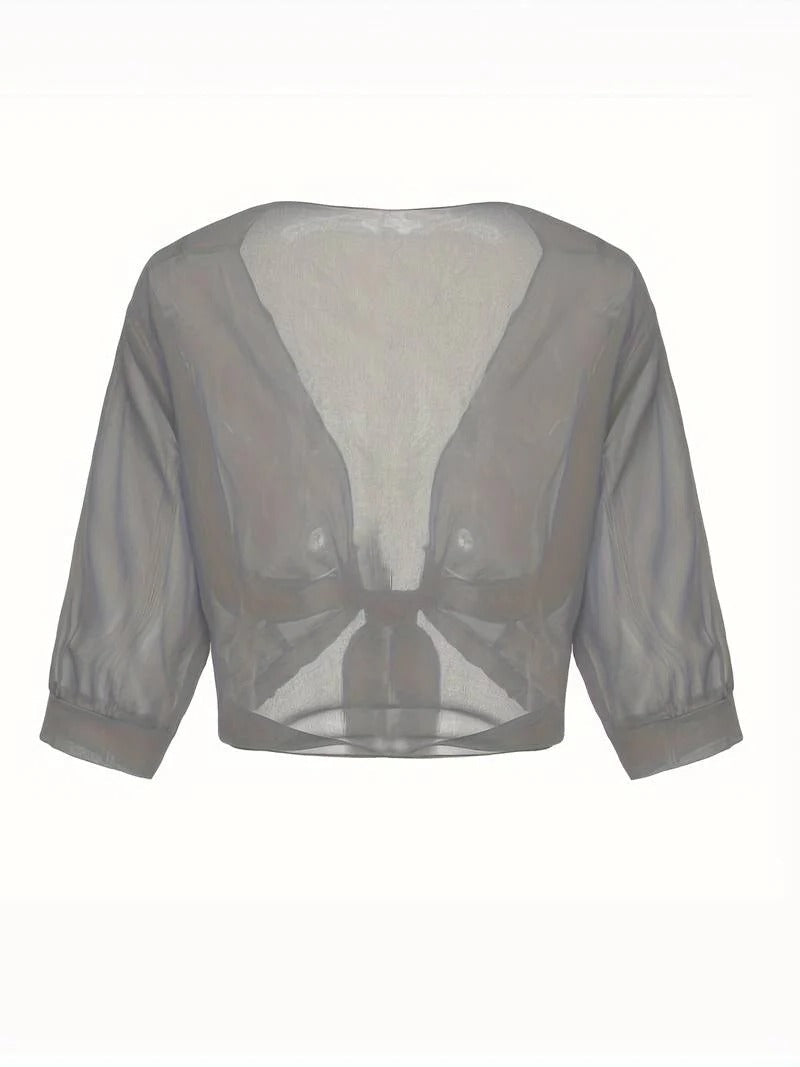 Women's Sheer Blouse 3/4 Sleeve