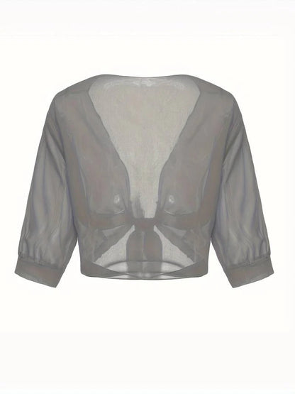 Women's Sheer Blouse 3/4 Sleeve