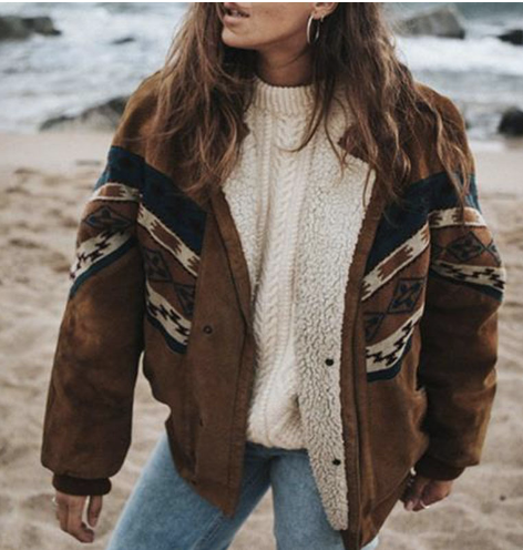 Women's Boho Winter Jacket Cozy Outerwear - Vonnera