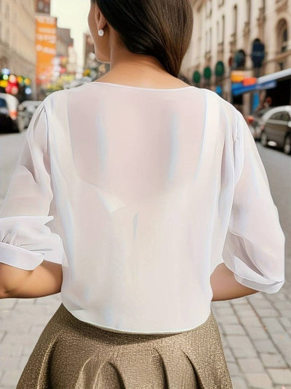 Women's Sheer Blouse 3/4 Sleeve