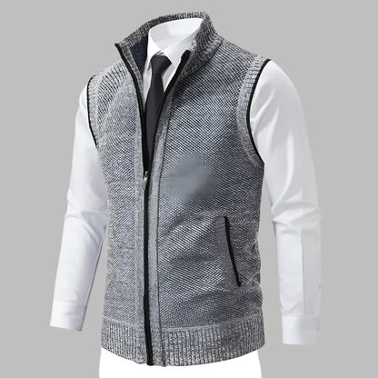 Men's Knit Sweater Vest Full-Zip