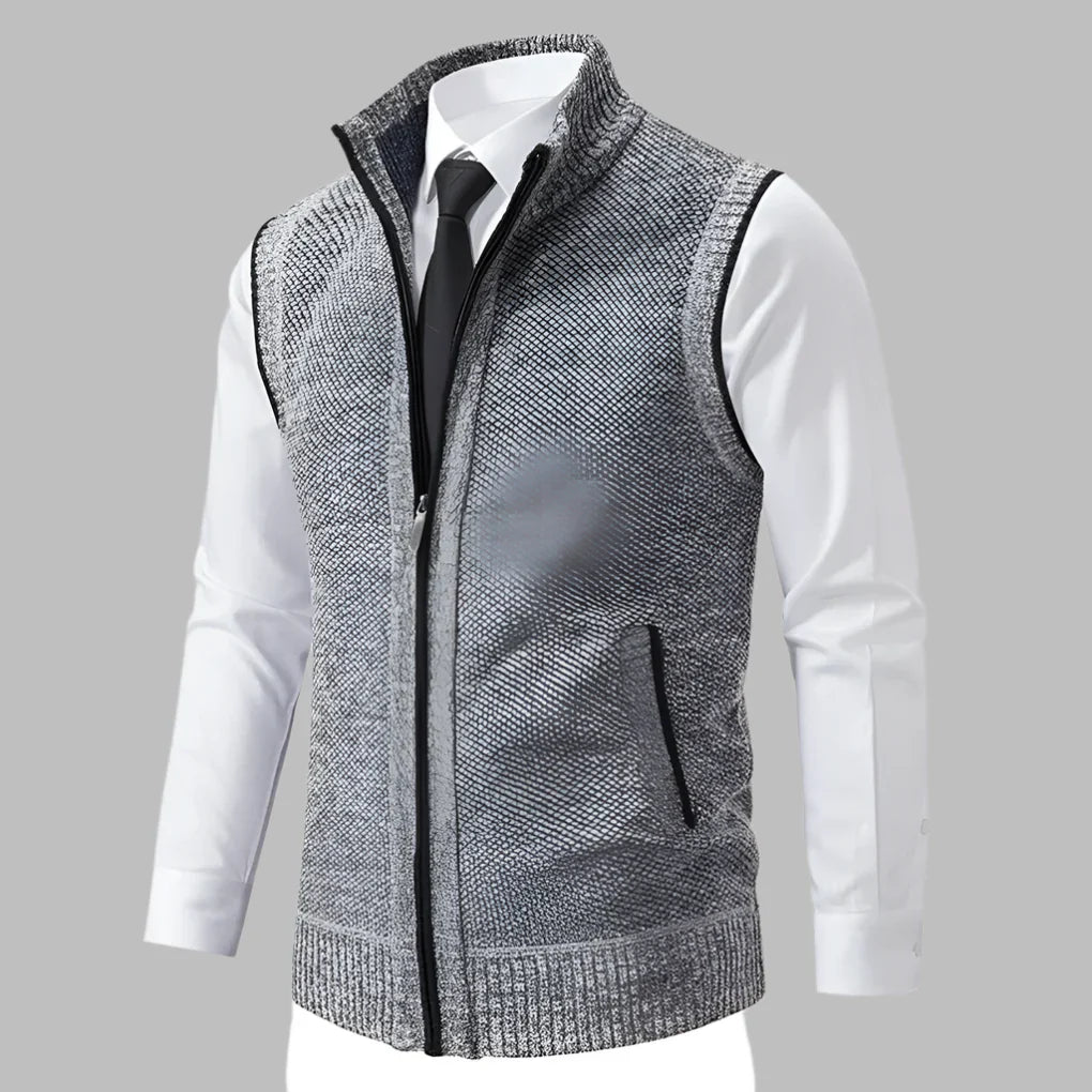 Men's Sweater Vest Full-Zip Knit