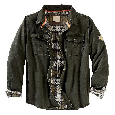 Men's Waxed Bomber Jacket Flannel Lined Chest Pockets