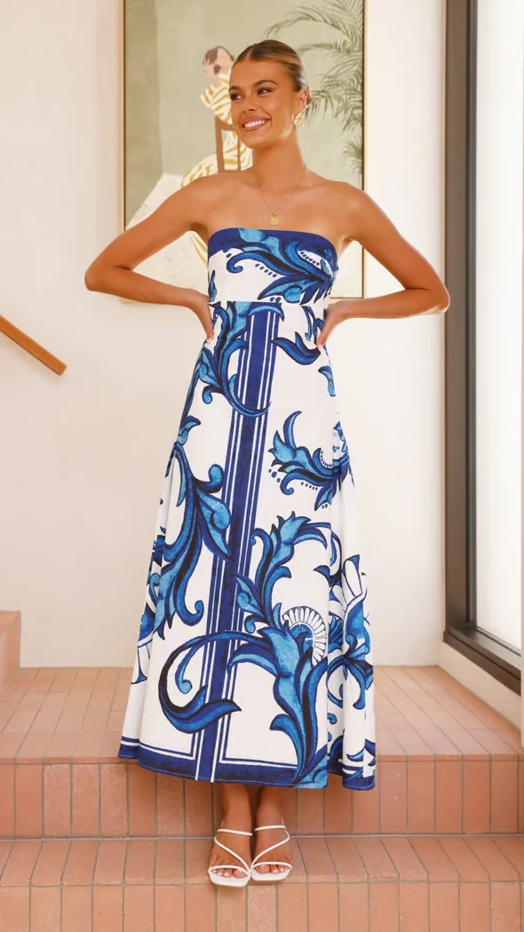 Women's Printed Wedding Guest Dress - Vonnera