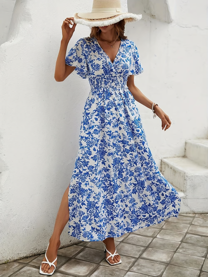 Women's V Neck Flowy Beach Dress