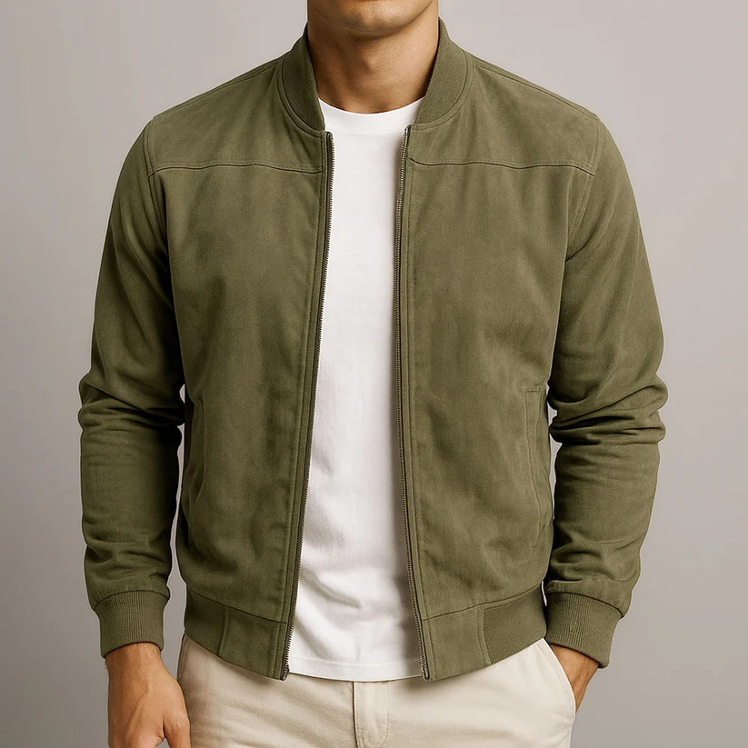 Castello Men's Classic Bomber Leather Jacket