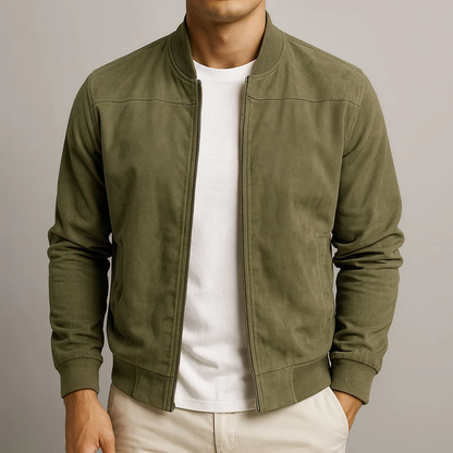 Castello Men's Classic Bomber Leather Jacket