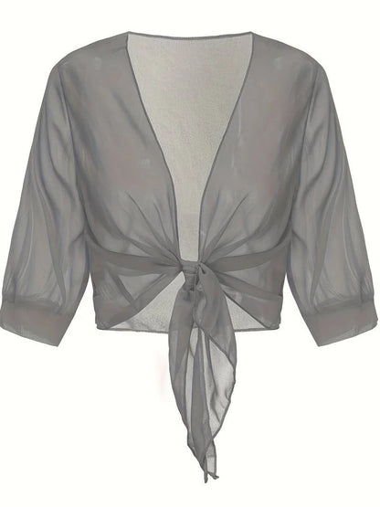 Women's Sheer Blouse 3/4 Sleeve