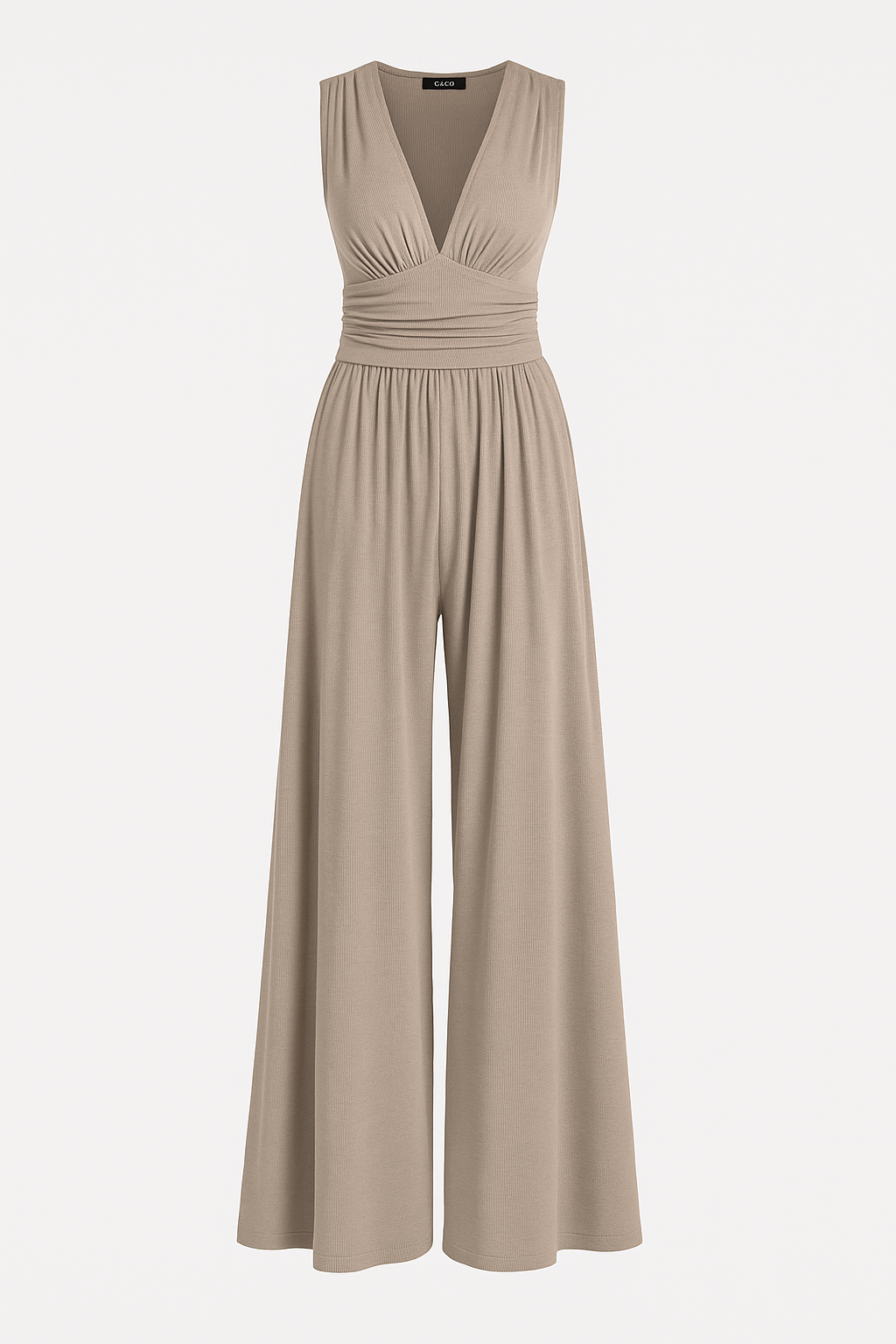 Women's V Neck Wide Leg Jumpsuit