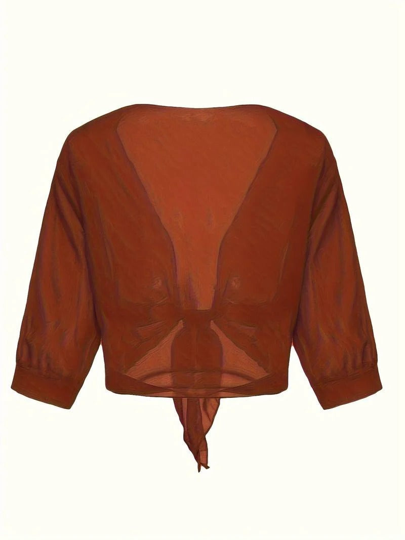 Women's Sheer Blouse 3/4 Sleeve