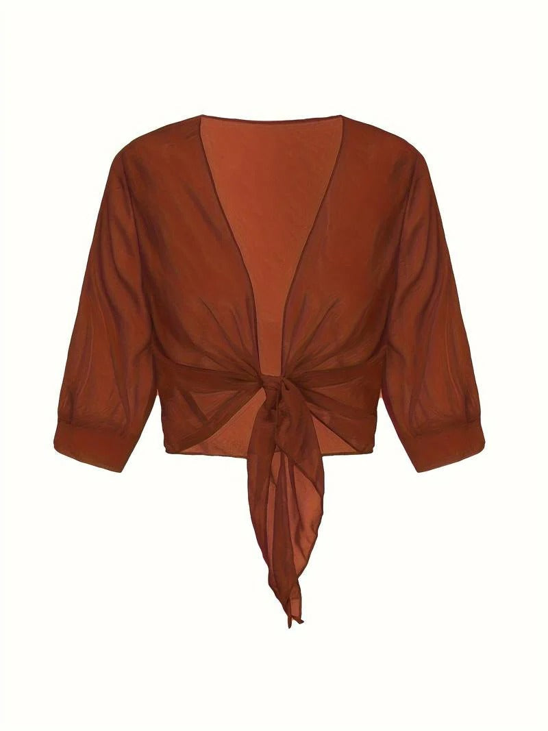 Women's Sheer Blouse 3/4 Sleeve