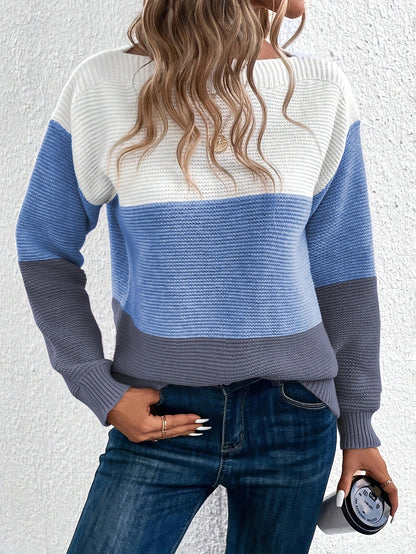 Women's Long Sleeve Sweater Round Neck
