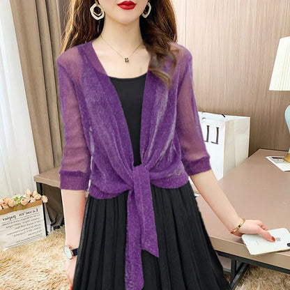 Women's Sheer Blouse 3/4 Sleeve