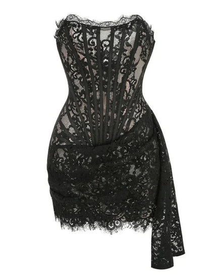 Women's Lace Corset Mini Dress