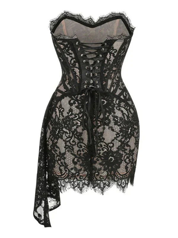 Women's Lace Corset Mini Dress