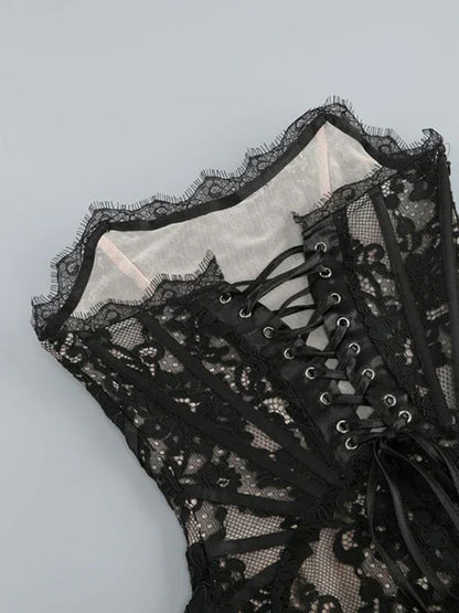 Women's Lace Corset Mini Dress