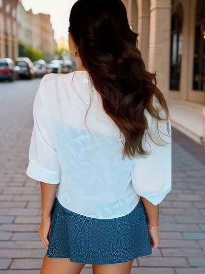 Women's Sheer Blouse 3/4 Sleeve
