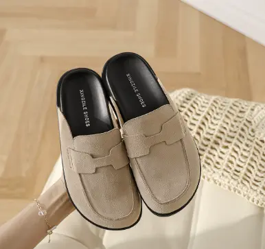 Women's Loafer Clogs Comfortable Leather Brown - Vonnera
