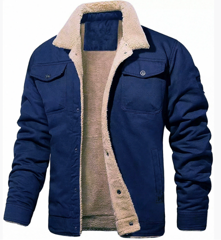 Men's Bomber Jacket Lined Warm Insulated Black
