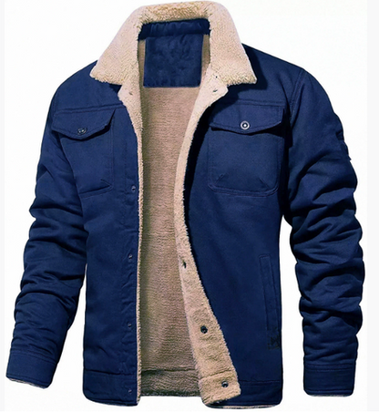 Men's Bomber Jacket Lined Warm Insulated Black