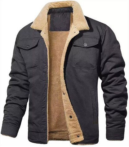Men's Bomber Jacket Lined Warm Insulated Black