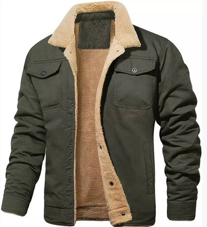 Men's Bomber Jacket Lined Warm Insulated Black