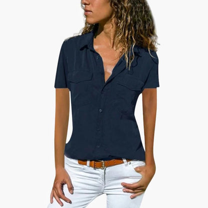 Women's Short Sleeve Button Down Shirt