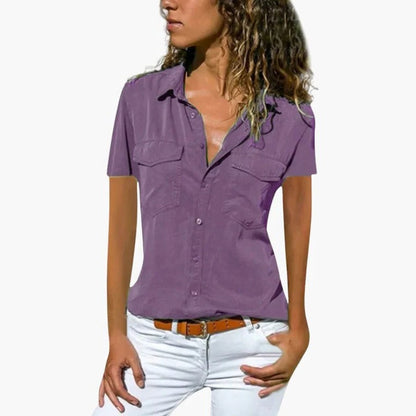 Women's Short Sleeve Button Down Shirt